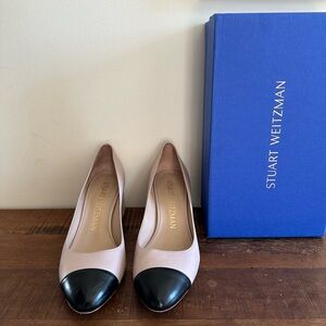 Stuart Weitzman Black and Cream Heels